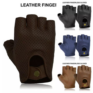Guantes de Ciclismo Unisex de Medio Dedo, Guantes de Cuero para Hombre y Mujer, Aptos para Esquí, Resistentes a los Golpes, Transpirables, para Deportes de Montaña - Product Image 1