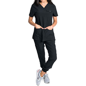 Ensembles de blouses d'infirmière en gros, uniformes d'infirmière de haute qualité, blouses médicales extensibles, uniformes extensibles en spandex, haut et pantalon, ensemble de blouses - Product Image 3