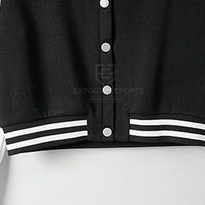 Women Winter Crop Top Letterman Jackets 100% Cotton Eco-Friendly Quick Dry Breathable Pakistan Made - Product Image 4