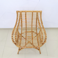 Fauteuil en rotin naturel écologique de style colonial, confortable pour le jardin, la cour, fauteuil en rotin fait à la main, fauteuil de salon