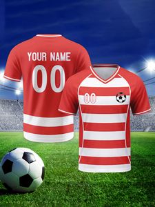 เสื้อฟุตบอลสีขาวสำหรับแฟนๆเสื้อฟุตบอลสีขาวแดงแบบสั่งทำเสื้อทีมฟุตบอลสำหรับผู้หญิงผู้ชายและเยาวชน - Product Image 4