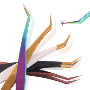 Pinces à épiler à pointe pointue en acier inoxydable japonais pour extensions de cils, outils de greffe de cils, pinces à épiler revêtues de plasma - Product Image 1