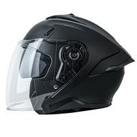 Casque de moto ouvert pour adulte unisexe, homologué DOT, coque légère en ABS, double visière, 3/4, pour cruiser, cyclomoteur, demi-casque