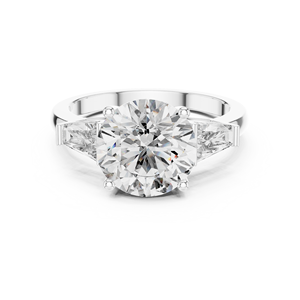 Anillo de Compromiso Clásico Personalizado de Plata de Ley 925 Chapado en Oro con Diamante Cultivado en Laboratorio Certificado por IGI de 4.25CT E VS1 para Mujer - Product Image 1