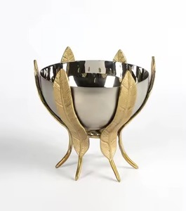 Trendy <b>Silver</b> Decorative <b>Bowl</b> With Branch Stand Perfect For Modern Home Decor And Gift Collection - Product Image 3