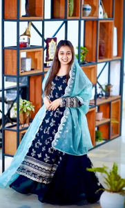 Nuevo Vestido de Seda Disine Top-Sarara con Dupatta para Mujer, Antiencogimiento - Product Image 2