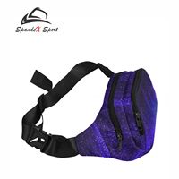 Sac banane à paillettes personnalisé, sac de taille écologique pour la danse et le cheerleading, sac lumineux très résistant