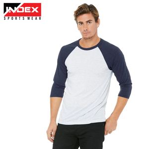 Camiseta raglán de algodón de peso pesado de 240g para hombre, estilo Retro, manga corta, informal, Color sólido, Logo bordado, técnica DTG en blanco - Product Image 1