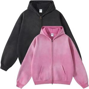 Nuevas sudaderas con capucha unisex de felpa francesa con cremallera, personalizadas con logo, de 400 g/m², lavadas al ácido, para venta al por mayor 2026 - Product Image 4