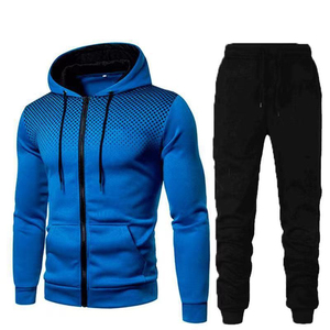 Sweat-shirt à capuche zippé de sport pour homme, haute qualité, automne, 100% coton, respirant, séchage rapide, léger, imprimé uni, survêtement - Product Image 1