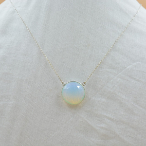 สร้อยคอเงินอัญมณีโอปอลเทรนด์เครื่องประดับเงินชุบเงิน925เงินแท้ดีไซน์พิเศษสำหรับเป็นของขวัญ - Product Image 1