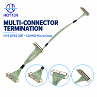 Câble coaxial micro HRS DF81 30 broches AWG42 personnalisé Hotten pour connexion de signal de drone