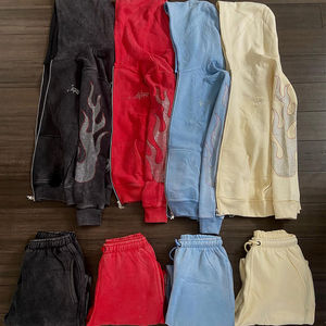 Custom <b>Screen</b> <b>Print</b> Hoodie and Sweatpants Set Vintage Tracksuit Sweat Stack Flare Pant Tracksuits for Men - Product Image 5