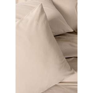 Cotton Box <b>Single</b> Ranforce <b>Duvet</b> Cover <b>Set</b> Plain Beige-Durable and Stylish <b>Bedding</b> - Product Image 1