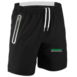 Pantalones cortos deportivos para hombre de algodón 100% al por mayor logotipo impreso personalizado cintura elástica de gran tamaño bolsillos con cremallera ajuste cómodo sólido - Product Image 3