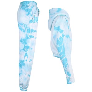 2025 New Fashion Tie Dye Tracksuit Gym Cropped Hoodie Sweatpants Cord Set <b>Girls</b> Quick Drying Breathable - Product Image 5