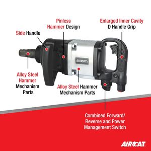 Llave de impacto neumática estándar de 1 pulgada con mecanismo de martillo sin pasador, 2,000 Ft-lbs, personalizable OEM - Product Image 6