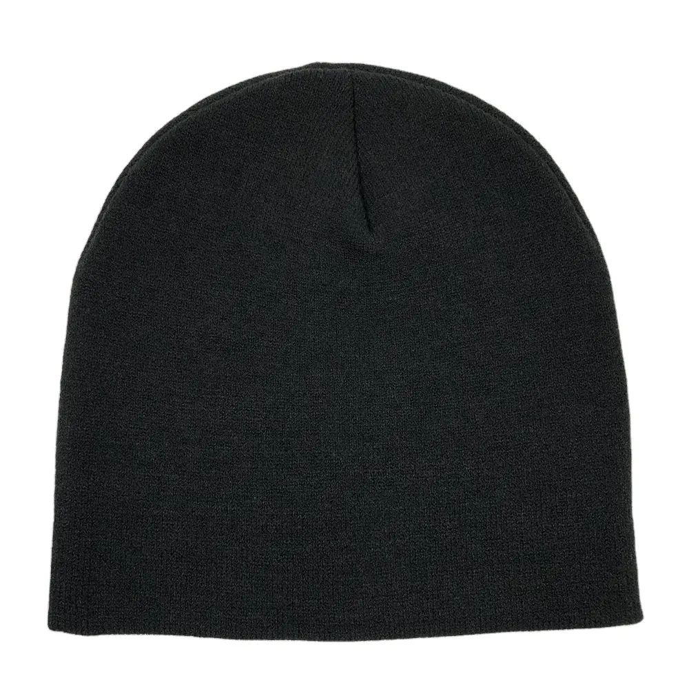 หมวกบีนนี่สีดำสำหรับทุกเพศหมวกฤดูหนาวของผู้หญิงดีไซน์ผ้าแจ็คการ์ดสีใสแบบกำหนดเอง2024