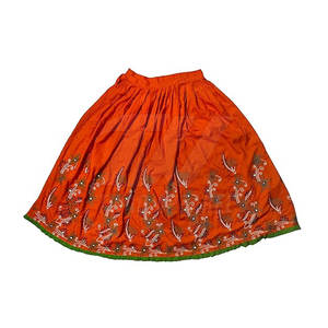 Falda de algodón de estilo cultural con forma fluida y bordes llamativos Falda tradicional de estilo vintage - Product Image 1