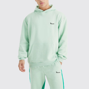 Nouvel ensemble de survêtement deux pièces personnalisé avec logo pour homme – Pantalon ample et sweat à capuche en tissu épais uni – Mode décontractée d'hiver - Product Image 6