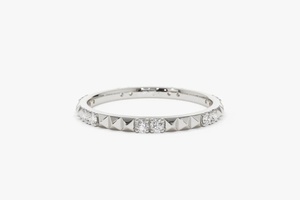 แหวนดีไซน์เรียบง่ายพร้อมเพชรสำหรับปลูกในห้องแล็บสายรัดทอง10K สำหรับงานแต่งงานเครื่องประดับแบบปรับแต่งได้หรูหราสำหรับผู้หญิง - Product Image 4