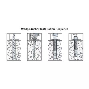 ตัวยึด M12x100mm แบบลิ่มตัวยึดคอนกรีตชุบสังกะสีสำหรับการก่อสร้าง HVAC & อุปกรณ์ติดตั้งพลังงานแสงอาทิตย์ - Product Image 5