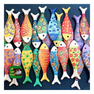 Sculpture murale en bois de poisson, artisanat côtier fait à la main, ornement de table pour la décoration de la maison, du complexe hôtelier et du restaurant - Product Image 6