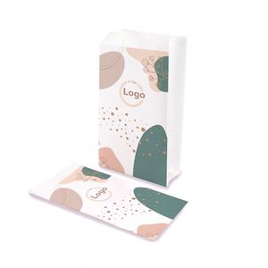 Bolsas de Papel Kraft Blancas de 14x38x10 cm - Proceso de Impresión a Cuatro Colores Personalizado para Exposiciones, Pasteles, Manualidades y Dulces - Product Image 2