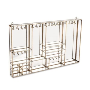 Sáng Tạo Tường Treo Vàng Brass Đóng Khung Kính Mini Tủ Đồ Trang Sức Chủ Organizer Cho Lưu Trữ Và Trang Trí Nội Thất Đồ Trang Sức Móc Áo - Product Image 2