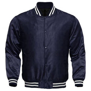 Factory Made 100% Polyester Embroidered Logo <b>Men's</b> Customize Bomber <b>Jackets</b> Color Block Stripped Bottom <b>Men</b> <b>Baseball</b> <b>Jackets</b> - Product Image 5