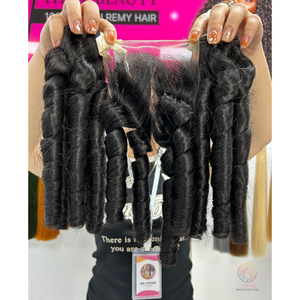 ช่อผมหยิกแบบดิบๆสีดำ100กรัมทำจาก100% บริสุทธิ์ไม่ผ่านกระบวนการ - Product Image 5