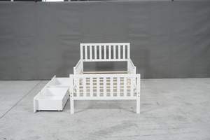 <b>Twin</b> <b>Bed</b> <b>Frame</b> with Built-In Storage Drawers Sturdy Wooden Construction for Children's Bedroom Dorm Room Space-Saving Design - Product Image 4