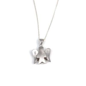 Colgante de Ángel de Oro de 14K con Alas de Plata de Ley 925 Blanca, Bañado en Rodio, Forma Geométrica, Zirconia, Diamante, Oro Rosa de Moda, Cristiano - Product Image 2