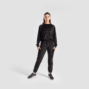 Chemise de compression décontractée pour femmes 100% coton respirante en polaire brodée sur le devant taille personnalisée XS hiver vente en gros haute qualité - Product Image 3