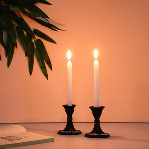 Black Finished Metal <b>Taper</b> <b>Candle</b> Holder Set of 2 for Christmas Event Party Decoration Tabletop <b>Candle</b> <b>Taper</b> - Product Image 2