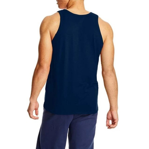 Camiseta sin Mangas Azul Marino para Hombre, Cuello Redondo, Tejida, Sólida, Informal, para Uso Diario - Product Image 6
