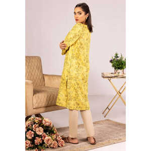 Camisa de Mujer Amarilla de Viscosa con Estampado Floral, Botones, Estilo Vintage, Corte Holgado, Talla XL, Tejido de Chifón Corto para Otoño - Product Image 4