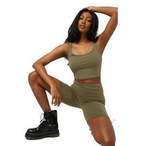 Shorts Deportivos de Ciclismo para Mujer, Hechos a Medida, Color Verde Oscuro, Transpirables, Ecológicos, de Felpa, Elásticos, de Secado Rápido, 100% Algodón, en Oferta - Product Image 2