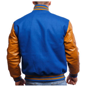 Chaqueta universitaria de béisbol con manga de cuero estilo callejero para hombre, chaqueta informal de talla grande para invierno, chaqueta de béisbol universitaria para hombre - Product Image 5