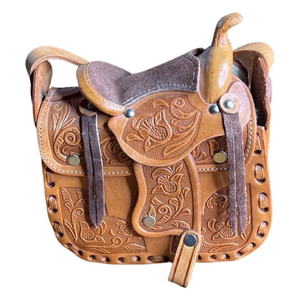 Nouvelle arrivée Sac à main en forme de selle personnalisé pour femmes design floral repoussé à la main Sac à bandoulière western Cowgirl prêt à expédier - Product Image 1
