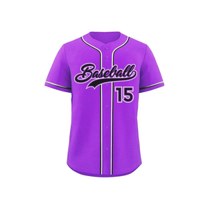 Camiseta de béisbol con impresión personalizada abotonada sublimada de los mejores diseños juveniles de alta calidad para hombres - Product Image 4