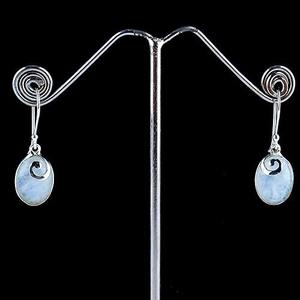 Moonstone Gemstone Drop <b>Earrings</b> 925 <b>Solid</b> Sterling <b>Silver</b> Women Girls Trendy Party Gift Jewelry - Product Image 5
