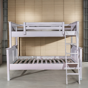 Dakota Modern Design Eco-Friendly Durable Comfortable Extendable Foldable <b>Bunk</b> <b>Bed</b> White Rubber <b>Wood</b> <b>Solid</b> Construction - Product Image 2