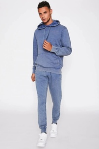 Nouveauté Survêtement délavé à l'acide en coton Offre Spéciale dernier style décontracté Survêtement délavé à l'acide pour hommes grande taille - Product Image 6