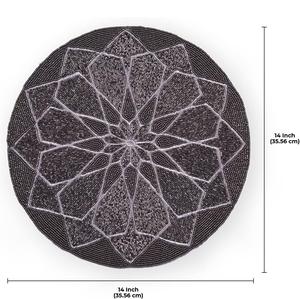 Handmade Beaded Satin Placemat Charger <b>Mat</b> Modern Solid Pattern Premium Quality Home Decoration and Wedding Gift at Bulk Rate - Product Image 4