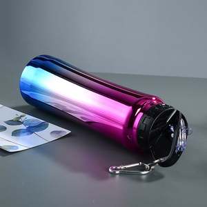 Bouteille d'eau isotherme en acier inoxydable à paroi simple de 800 ml, couleur dégradée électrolytique, petite bouteille de sport à taille cintrée - Product Image 2