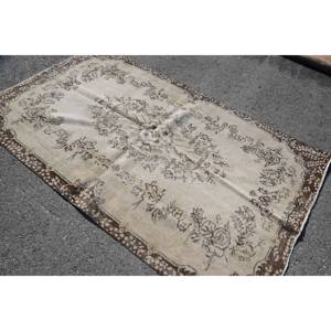 Tapis turc vintage classique beige et marron (4.7x7,9 pieds) - Product Image 2