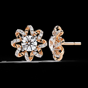 High Quality 925 Sterling Silver round Cut Leb Grown Diamond Stud <b>Earring</b> Gold & <b>Rhodium</b> Plated for Women's Parties and Gifts - Product Image 4