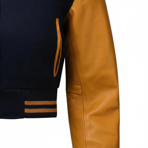 Chaqueta universitaria de alta calidad para hombres y mujeres, Mangas de cuero de chenilla bordadas, chaqueta universitaria de béisbol personalizada con letras - Product Image 5