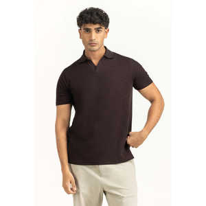 Tela de punto 100% poliéster para polo, antiarrugas, corte regular, patrón bordado oscuro, tejido sólido de alta calidad - Product Image 4